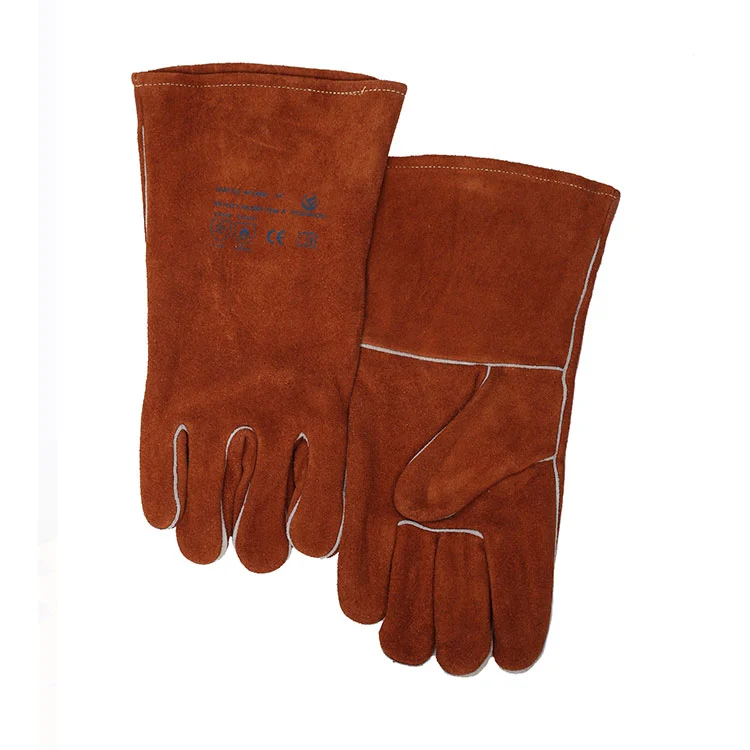 Guantes de soldadura con varilla marrón de alta resistencia